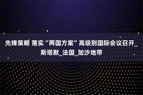 先锋策略 落实“两国方案”高级别国际会议召开_斯塔默_法国_加沙地带